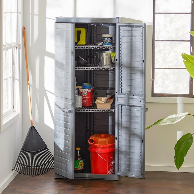 Gracious Living 3-Shelf Base Cabinet, MaxIt Lockable Utility Storage - Image 6