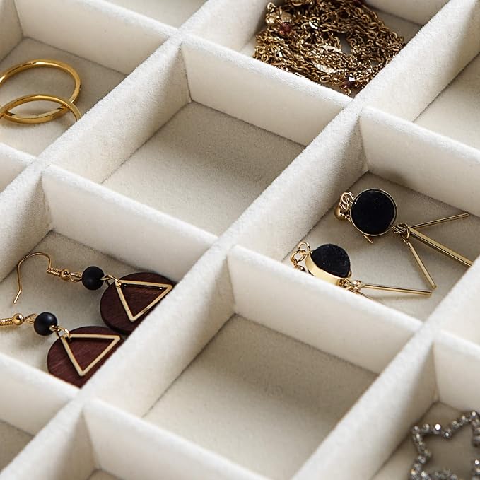 Frebeauty Velvet Jewelry Tray, 24 Grid Jewelry Organizer - Image 6