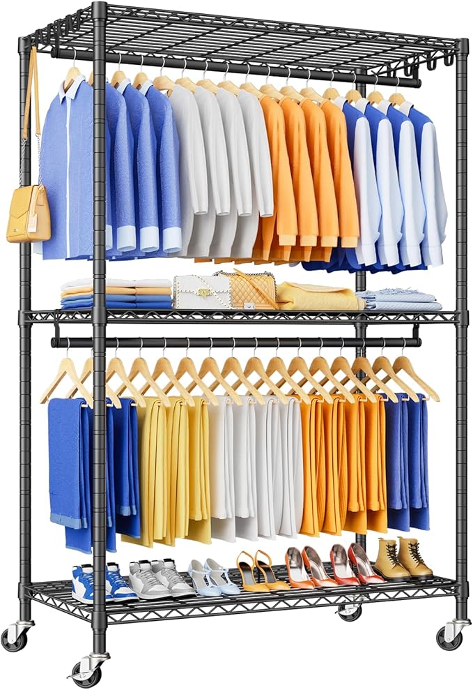 P8 Heavy Duty Clothes Rack（With Extended Width Design） Rolling Clothing Racks by UlifHome