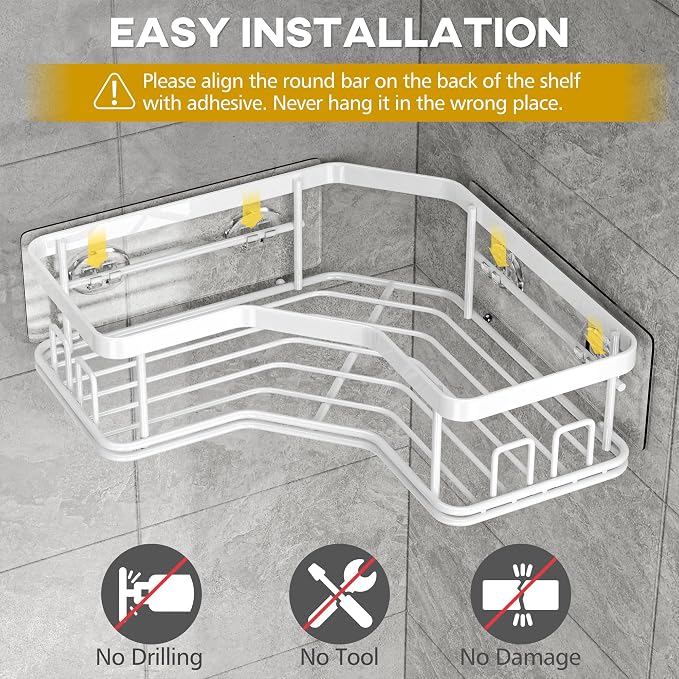 MAXIFFE 3 Pack X-Large Corner Shower Caddy - Image 3