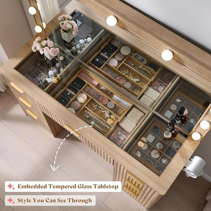 AMERLIFE 47.2" Fluted Vanity Desk - Image 6
