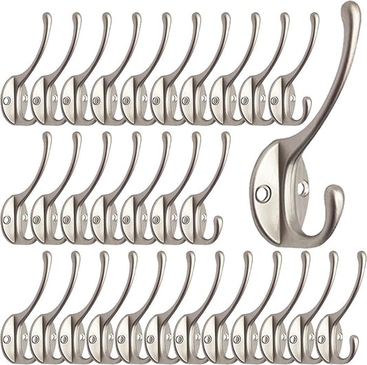 IBosins 30 Pack Heavy Duty Dual Coat Hooks Wall Mounted by IBosins