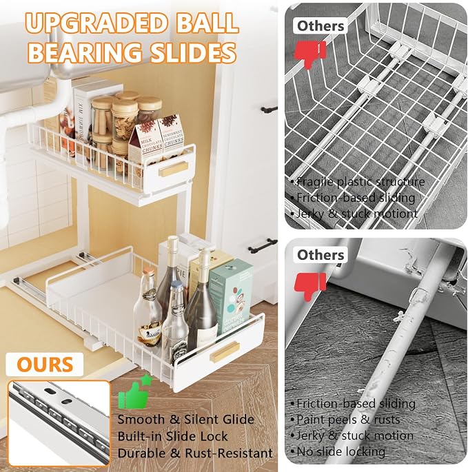 Under Sink Organizer 1 Pack Pull Out Cabinet Organizer - Image 3