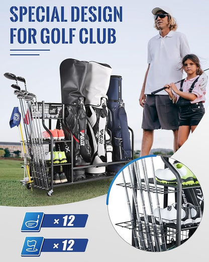 Mythinglogic Golf Storage Garage Organizer, Golf Bag Storage Stand and Other - Image 5