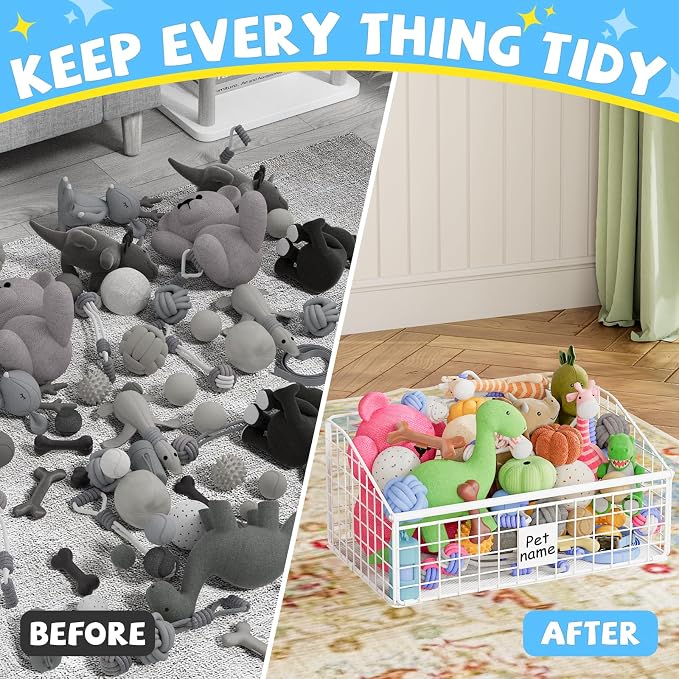 Kaiferty Indestructible Dog Toy basket, Medium Toy Box - Image 5
