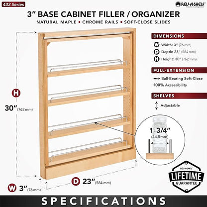 Rev-A-Shelf Base Filler Pullout Organizer Rack - Image 3