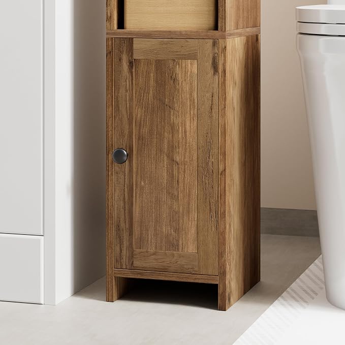 Homhedy Small Bathroom Storage Cabinet, Narrow Toilet Paper Cabinet | Corner - Image 7