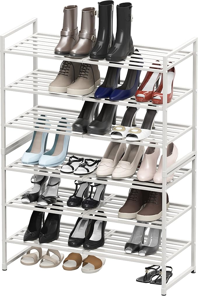 Simple Houseware 3-Tier Stackable Metal Panel Shoes Rack - Image 5