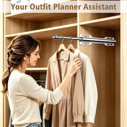 Valet Rod for Closet Pull Out, Standard Retractable closet rod organization rack - Image 5