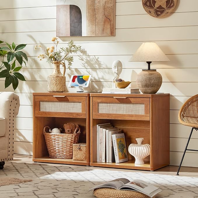 LEYAOYAO Rattan Nightstands Set of 2 - Image 4