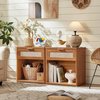 LEYAOYAO Rattan Nightstands Set of 2 - Image 4