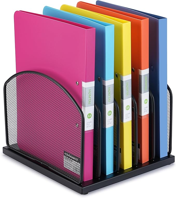 Huron 5-Slot Vertical File Binder Organizer Storage by Huron