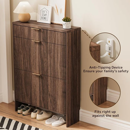 Fluted Shoe Cabinet Storage - Image 6