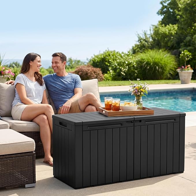 110 Gallon Deck Box Outdoor Indoor Waterproof Storage Box - Image 3