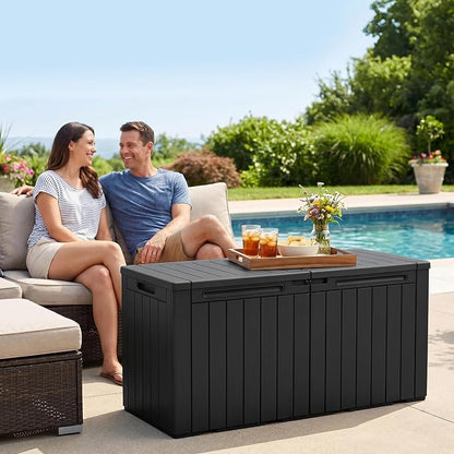 110 Gallon Deck Box Outdoor Indoor Waterproof Storage Box - Image 3