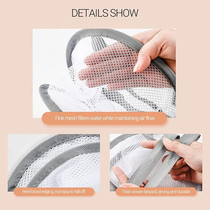 SooGree 2PCS Makeup Brush Dryer Hanging Mesh Rack Basket - Image 6