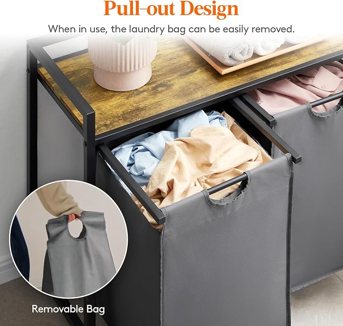 Lifewit Laundry Hamper 4 Section, 168L Pull out Laundry Clothes Basket Organizer - Image 2