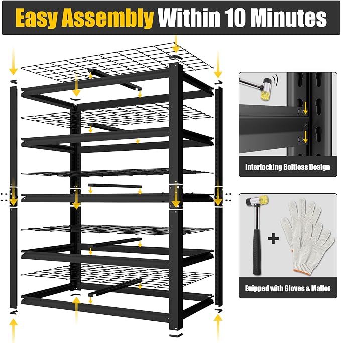PrimeZone 72" H Heavy Duty Garage Shelving 2500 LBS 5 Tier Storage Shelves - Image 4