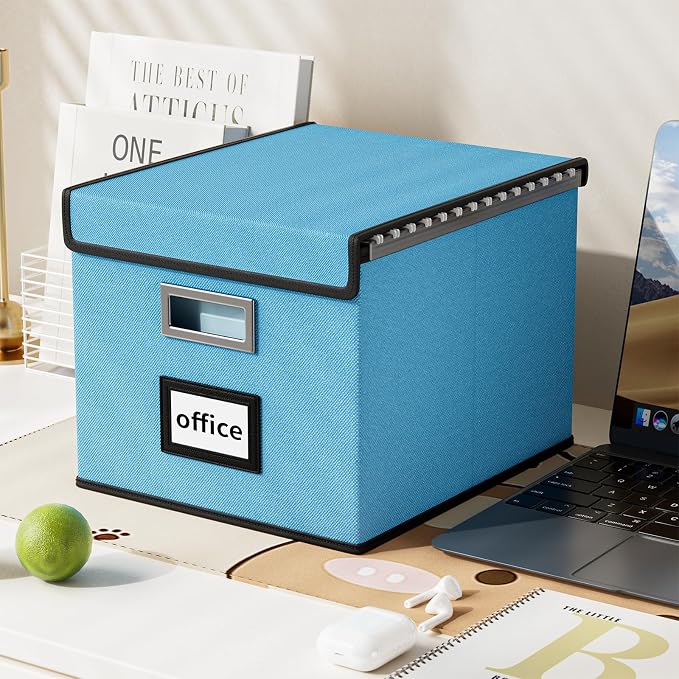File Organizer Box with Lids, Collapsible File Folder Organizer | File Box with - Image 5