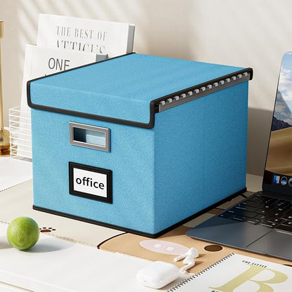 File Organizer Box with Lids, Collapsible File Folder Organizer | File Box with - Image 5