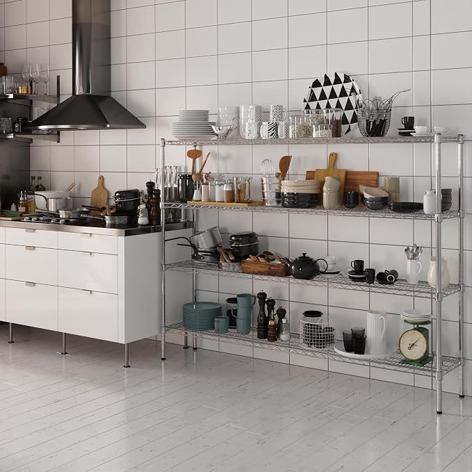 14" Deep x 72" Wide x 54" Height Wire Shelving Kit | 4-Tier | NSF Commercial - Image 2