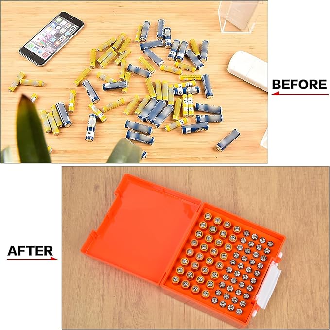 FULLCASE Battery Storage Organizer Holder Holds 72 AA AAA Batteries, Box Cases - Image 3