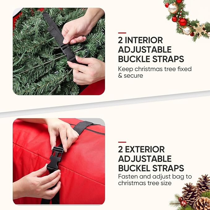 BALEINE 7.5 ft Rolling Christmas Tree Storage Bag, 2 Swivel Wheels - Image 3