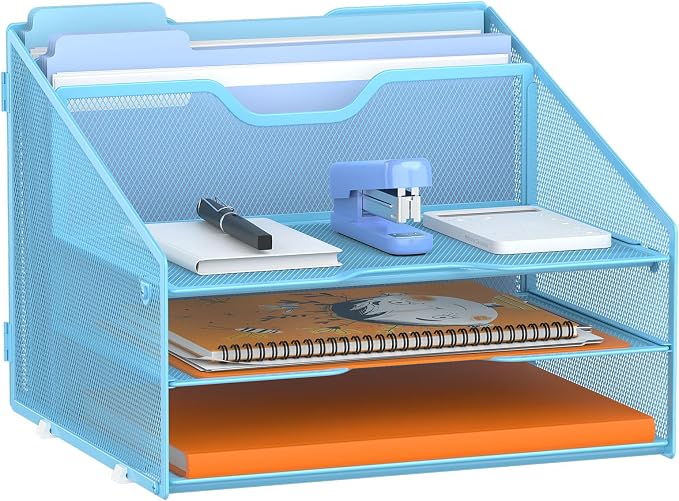 Letter Tray Organizer, Mesh Desk File Organizer by Gawerk