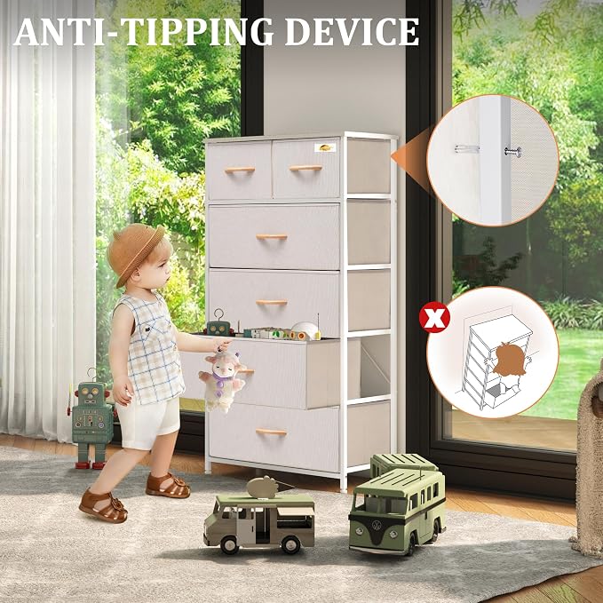Tall Dresser for Bedroom, Fabric Storage Tower - Image 5