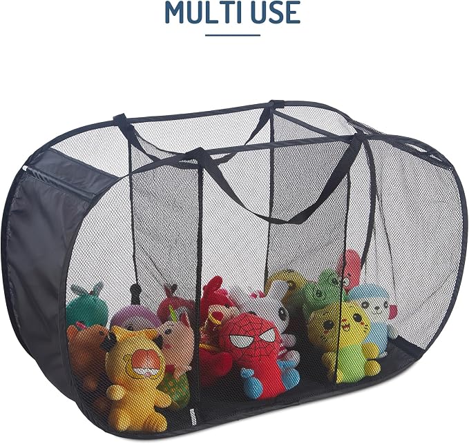 Mesh Popup Laundry Hamper 3 Compartment Sortable Horizontal Collapsible Laundry - Image 5