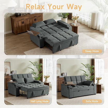 hansones 65" 3-in-1 Sofa Bed, Pull Out Sleeper Sofa - Image 7
