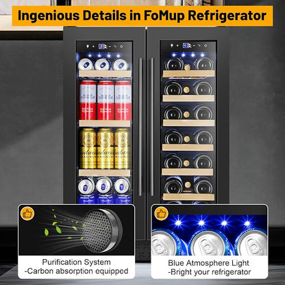 Wine and Beverage Refrigerator, 24 Inch Beverage Cooler Dual Zone - Image 7