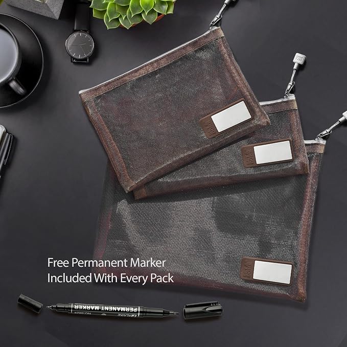 Set & Done Small Mesh Zipper Pouches – Nylon Cosmetic Bags - Image 4
