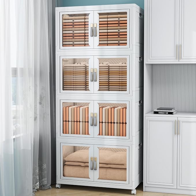 Large Clear Stackable Storage Bins by Unknown