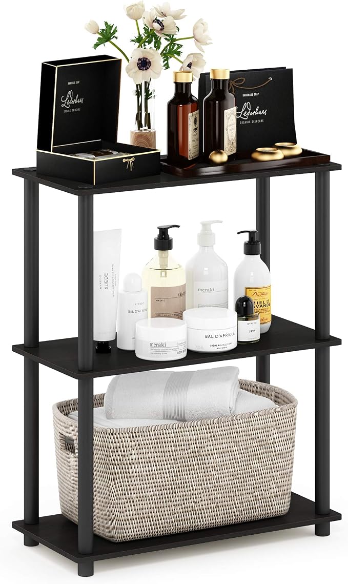 Furinno TURN-N-TUBE Storage Shelves, 3-Tier Book Shelf, Corner Shelf, Toolless by Furinno-FitsYourSpaceFitsYourBudget