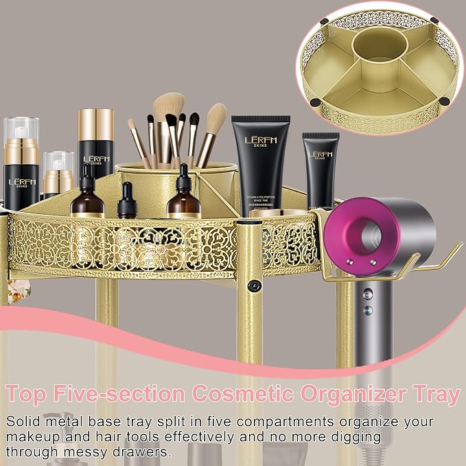 3-Tier Rolling Makeup Organizer Cart - Image 2
