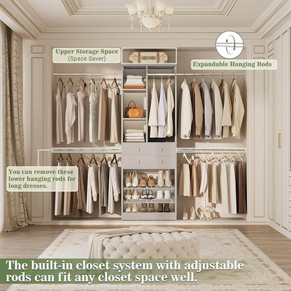 Besiost Closet System, 4.2–8.8 FT Closet Organizer - Image 3