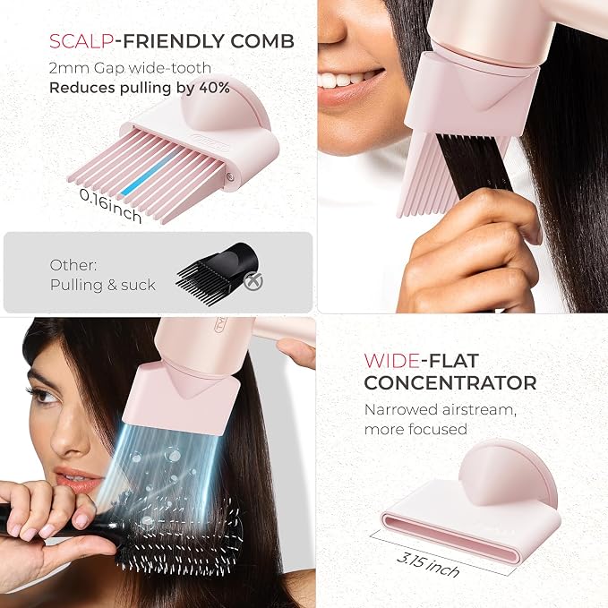 Blow Dryer with Comb, TYMO AIRHYPE Compact 200 Million lonic Hair Dryer with - Image 6