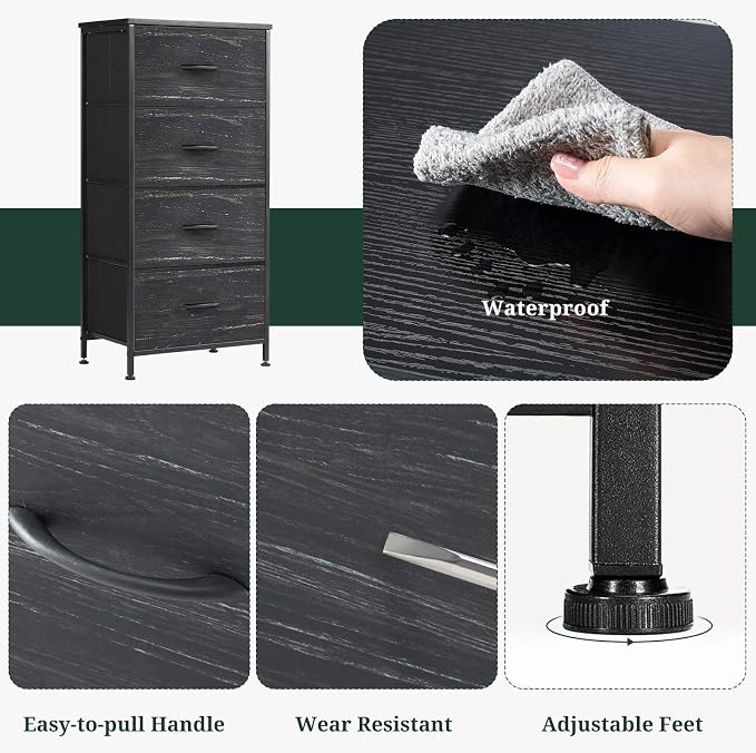 4 Drawers Dresser for Bedroom Fabric Storage Tower - Image 7