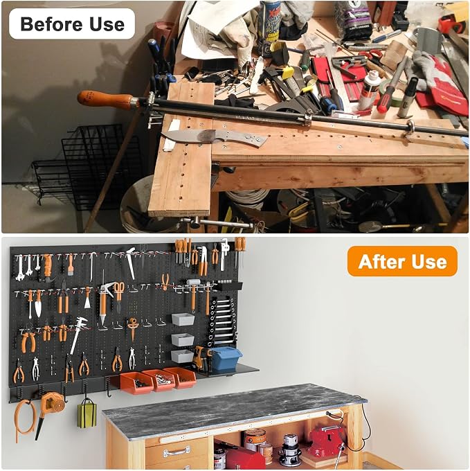 TORACK Metal Pegboard Wall Organizer System - Image 8