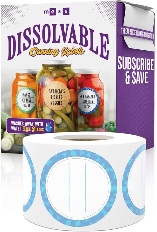 Canning Labels Dissolvable Stickers by MESS