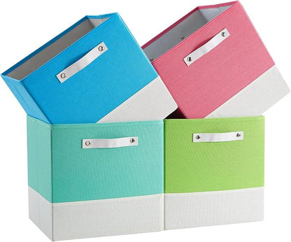 Storage Cube Bins | 7.7 oz/yd² Fabric Cubby Organizer Baskets by FABINADO