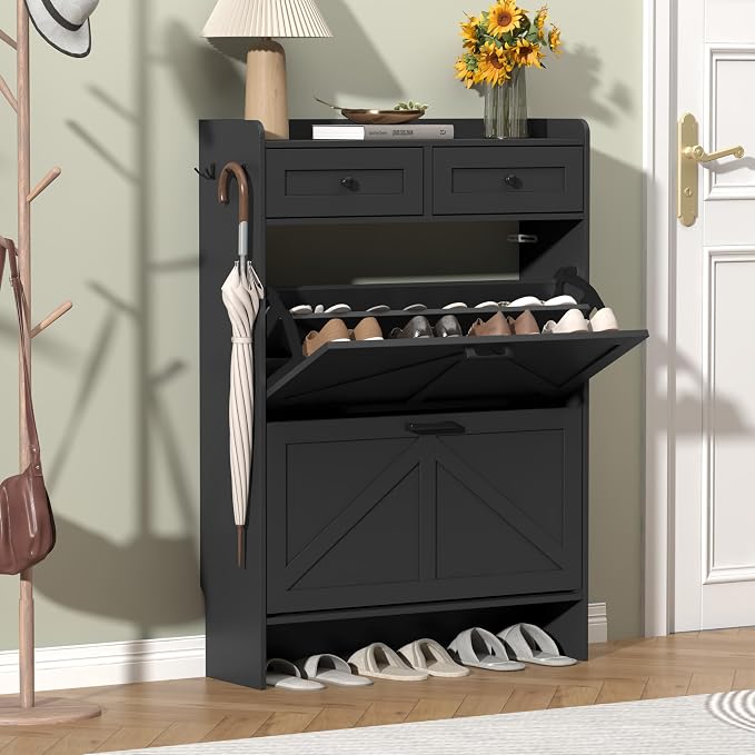 Thacuok Black Shoe Cabinet by Thacuok