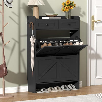 Thacuok Black Shoe Cabinet by Thacuok