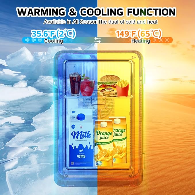 advwin 22L Mini Fridge for Bedroom, 30 Cans Portable Cooler & Warmer Compact - Image 4