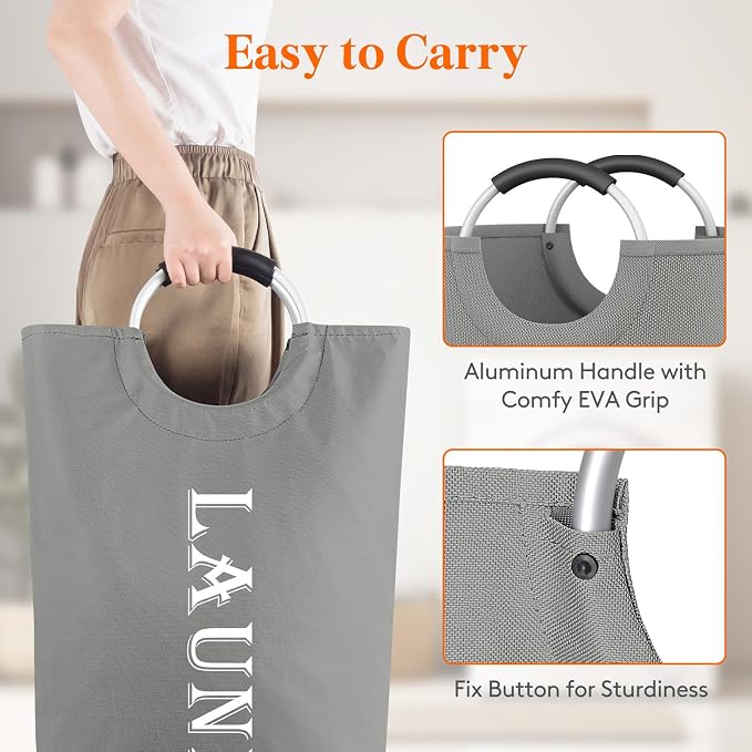 Lifewit 100L 2-Pack Large Laundry Basket, Collapsible Laundry Hamper - Image 3