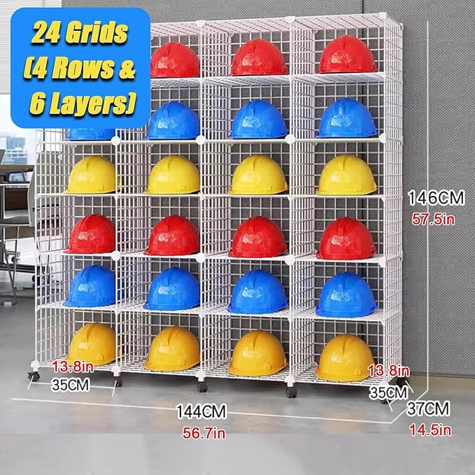 Stackable Safety Helmet Storage Boxes, Large Adjustable Hard Hat Placement - Image 2