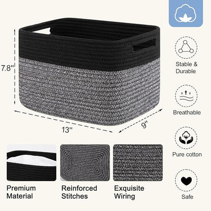 4 Pack Storage Baskets for Organizing, Woven Baskets for Shelves - Image 2