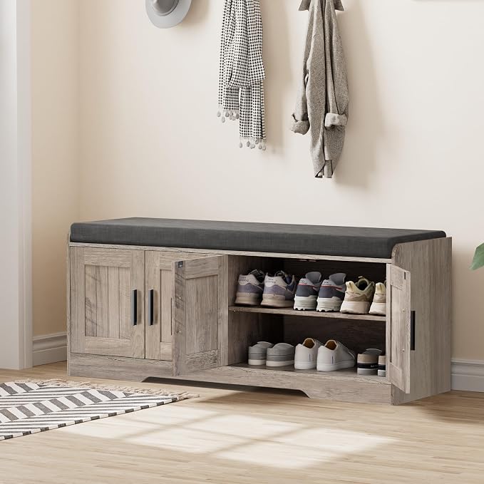 Homleke 2-Tier Storage Bench, Shoe Bench - Image 3