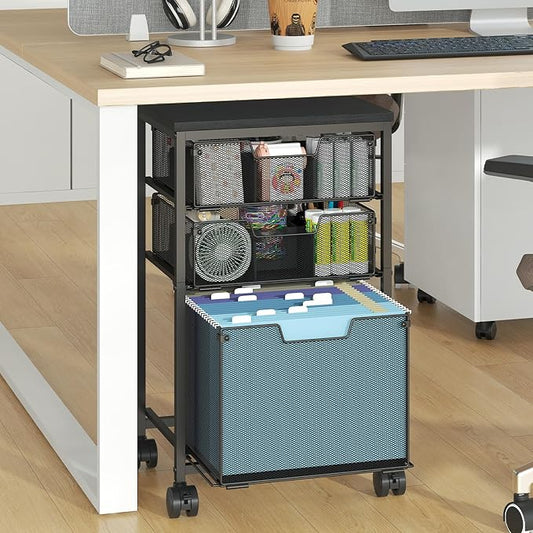 Sbanmao Rolling File Cart with 3 Drawers, File Cabinet with DIY Divider by shengbaomaoyi